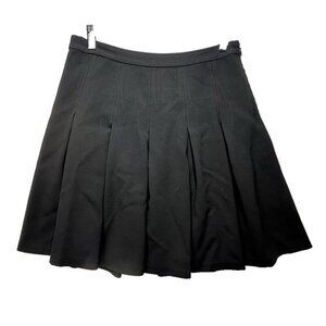 Diane Von Furstenberg Black Pleated Mini Skirt